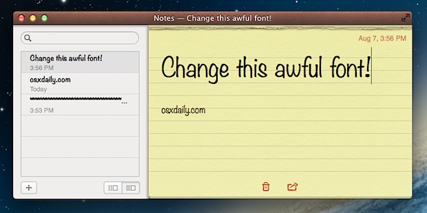 Mac Mojave Notes.app Default Font